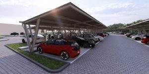 Parkplatzüberdachung mit PV